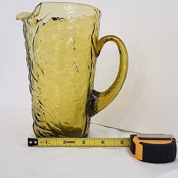 Seneca Morgantown Driftwood Crinkle Green Pitcher - Picture 4 of 5